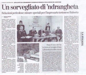 22 febbraio 2014 La Stampa Un sorvegliato di 'ndrangheta